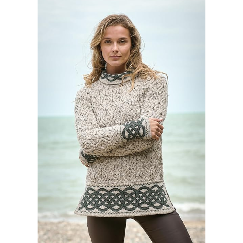 Ranelagh Jacquard Ladies Sweater Oatmeal